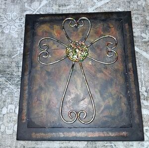 NWOT! Rustic Christian Cross Wall Art